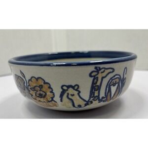 Louisville Pottery Noah's Ark Plate Bowl Children's Dishes Kentucky Pottery 5"